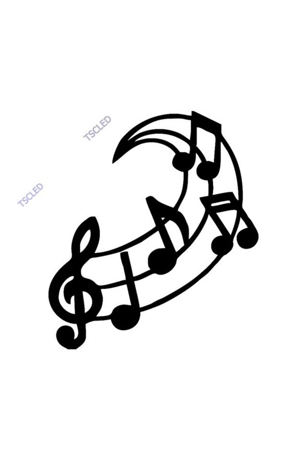 TSC-Music Set Left Key And Sheet Music Sticker Paste 17cm 1