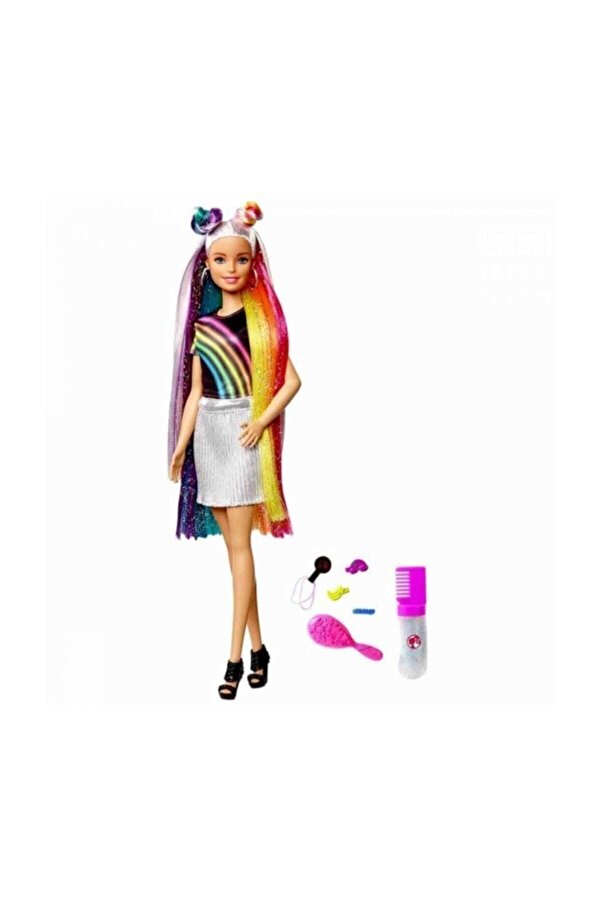 Barbie Gökkuşağı Renkli Saçlar Bebeği
