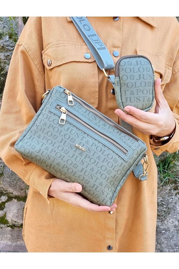 Just Polo Women s Green Adjustable Long Strap Messenger Bag Crossbody Bag Shoulder Bag Trendyol