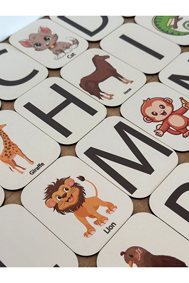 Bellacasa İngilizce Harf hayvan Eşleme Kartı, Eğitici Oyuncak, Montessori Eğitim Oyuncak, Motor Zeka Oyuncak