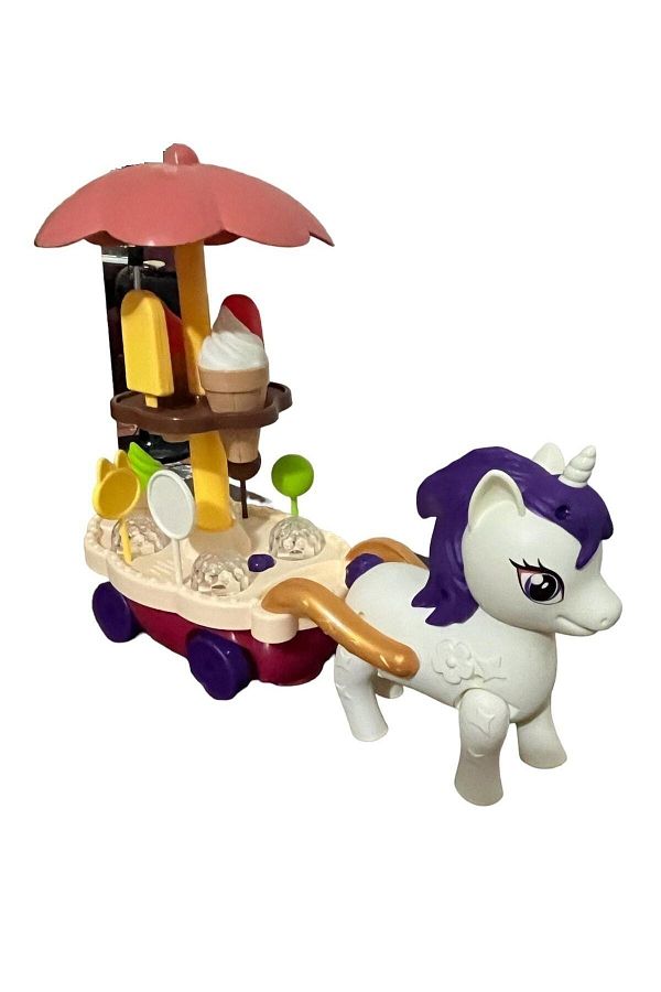 Squishy-Unicorn Ice Cream Cart Multi-Turn and Turn with Sound and Light 1