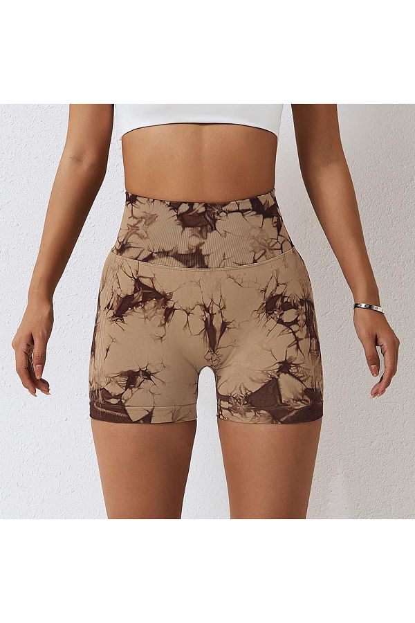 Choice Seamless Tie Dye Sport Shorts For Women Summer Elastic Scrunch High Waist Push Up Tummy Control G. Trendyol