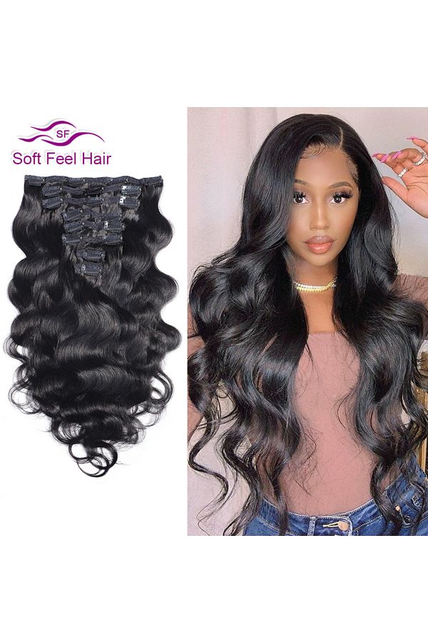 Choice Brazilian Body Wave Clip In Human Hair Extensions 8 Pcs Set Natural Color Clip Ins Remy Hair 12 2. Trendyol