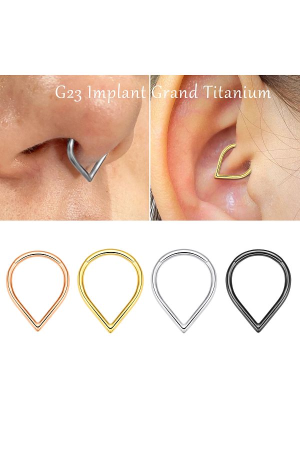 Choice G23 Titanium Teardrop Nose Ring Septum Daith Tragus Helix Piercing Jewelry for Women and Men Trendyol