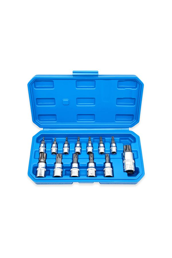 Choice-13pc Torx Star Bit Socket Nuts Set 1/4 3/8 and 1/2" Drive T8 - T70 Home Tool Kits 1