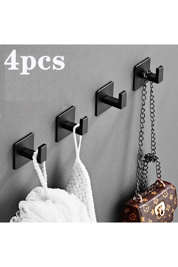 Choice 1 4pcs Black Self Adhesive Wall Hooks For Hanging Keys Clothes Hanger Door Robe Hook Coat Rack To. Trendyol