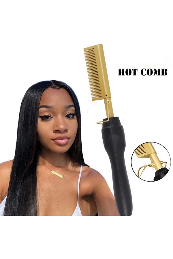 Hot comb flat iron top