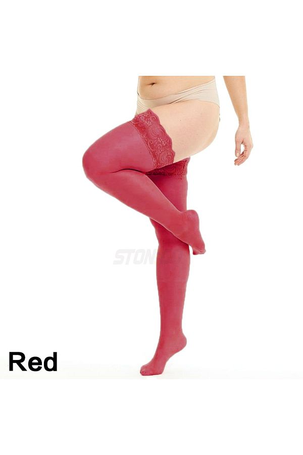 Plus size red thigh high stockings clearance