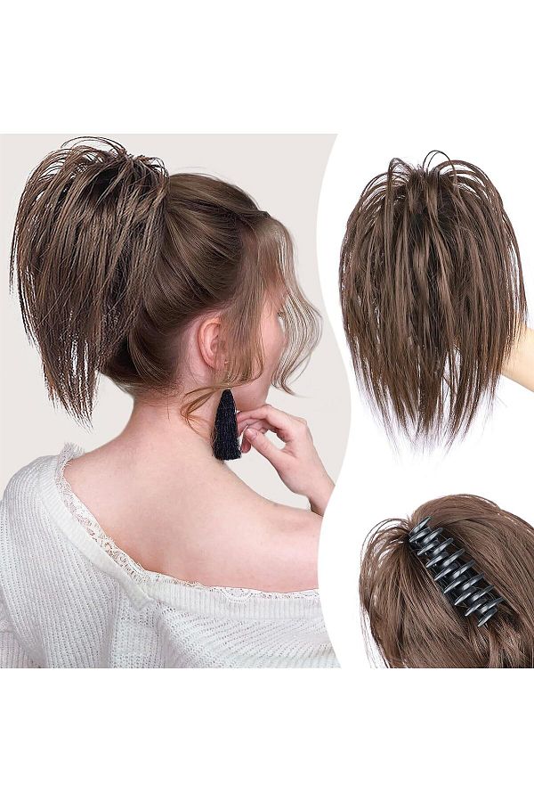 Choice Messy Bun Hair Piece Claw Clip Hair Wavy Curly Hair Extensions Tousled Updo Hair Buns Claw Clip P. Trendyol