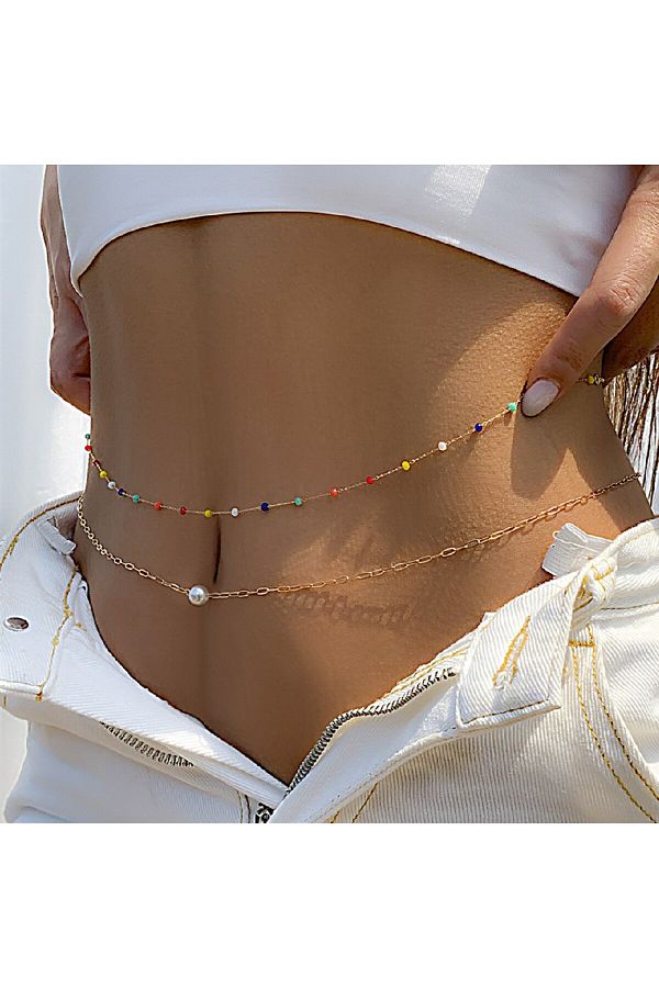 Choice Fashion Sweet Waist Chain Simple Sexy Creative Beaded Thin Butterfly Belly Chain for Women Beach Trendyol