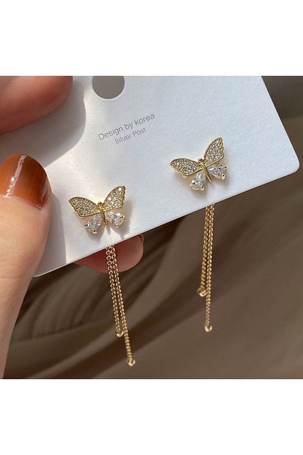 Korean tassel earrings on sale