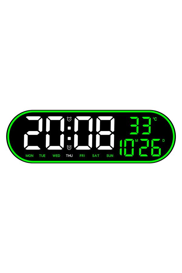 Choice-LED Digital Wall Clock Remote Control Electronic Mute Clock with Temperature Date Week Display 15... 1
