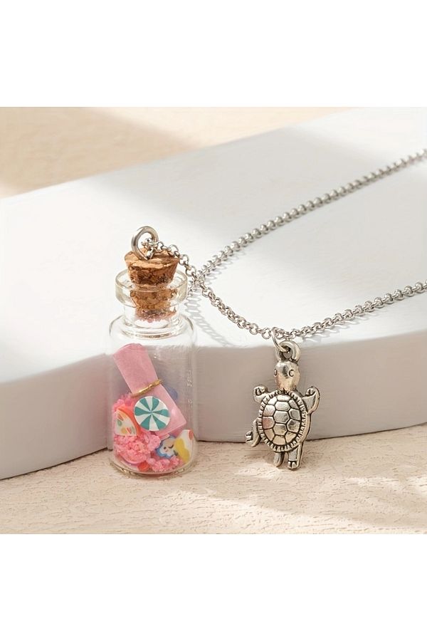 Bottle charm necklace hotsell
