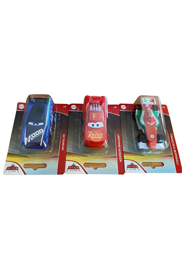 DİSNEY Şimşek Mcqueen Disney Lisanslı Mattel Oyuncak Arabalar 3'lü Set