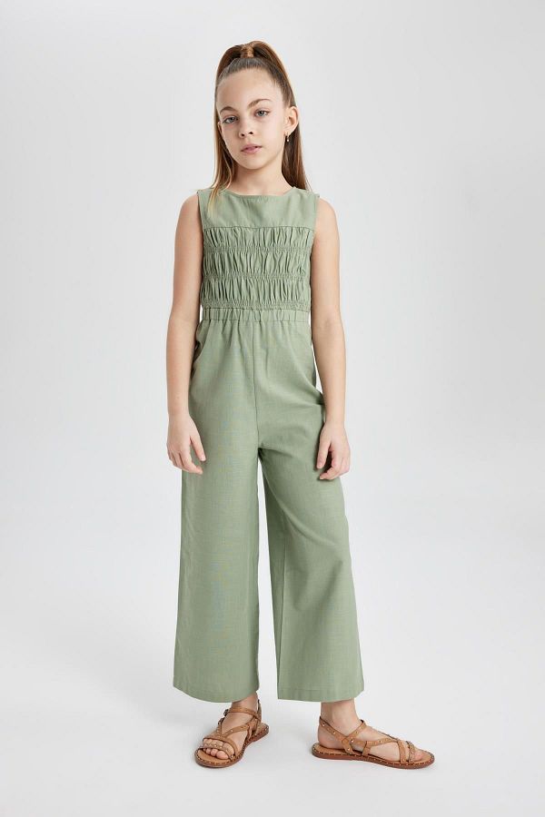 Defacto Sleeveless Cotton Long Jumpsuit for Girls C0535a824sm Trendyol