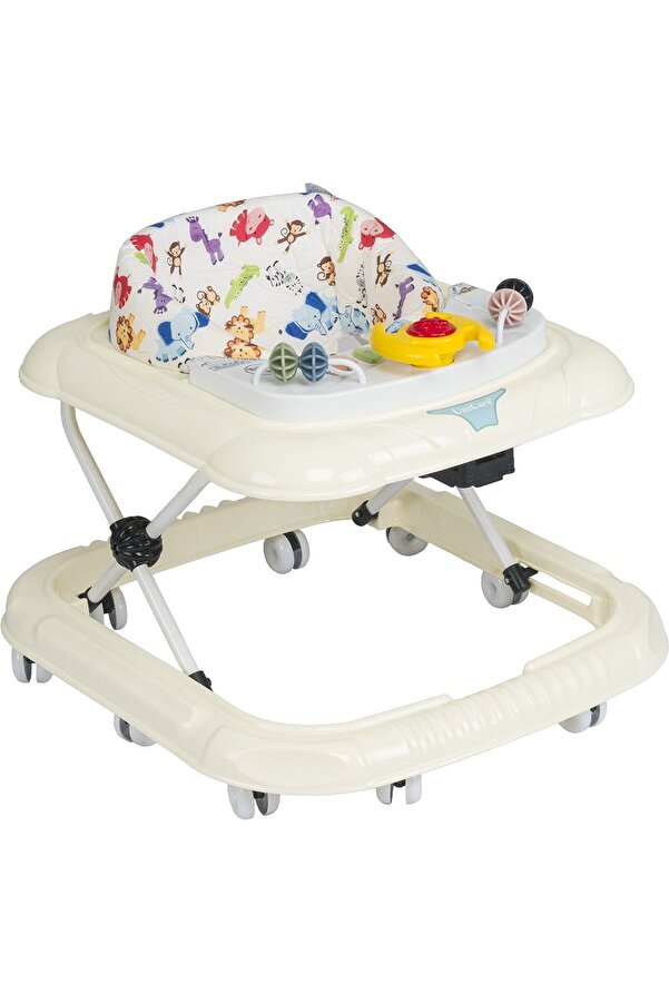 AYVELLA Lüx Oyuncaklı 5 Farklı Müzikli ve Işıklı 3 Kademe Yükseklik Ayarı Örümcek Direksiyonlu Bebek Yürüteç