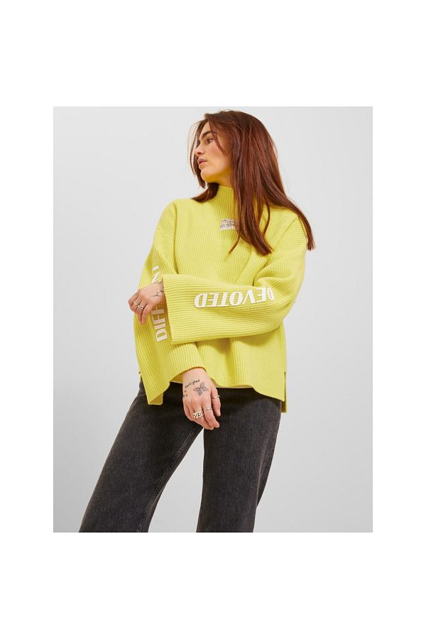 Jack Jones Jack Jones Turtleneck Relaxed Cut Women s Sweater Lemon12240720 Trendyol