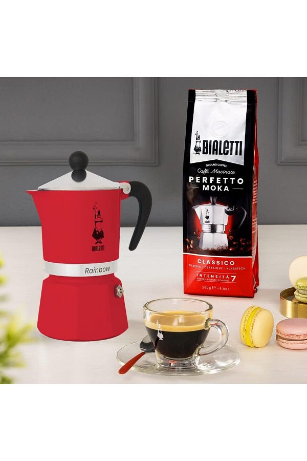 Bialetti Rainbow 3 Cups Red Espresso Cooker 130ml Aluminum Body Trendyol