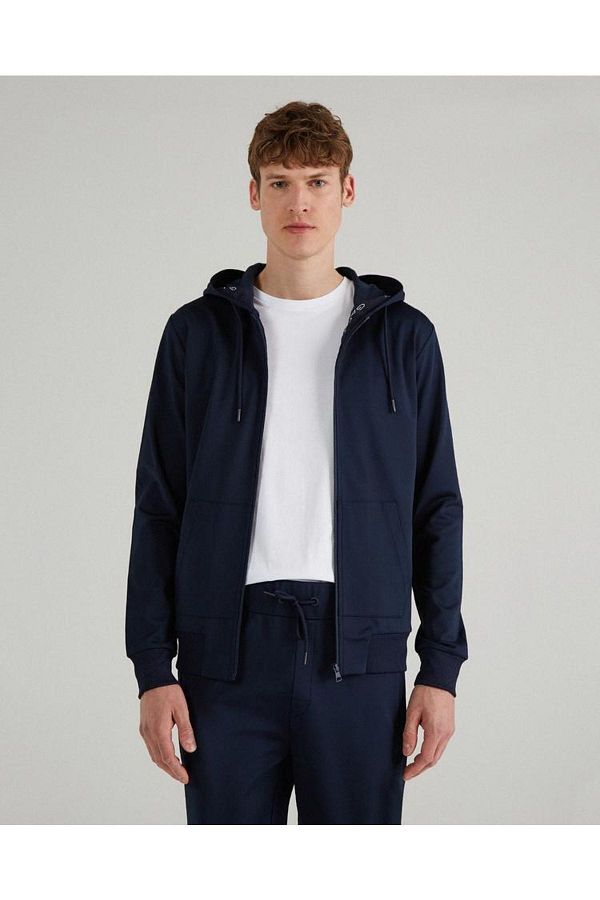 Navy blue hooded cardigan clearance