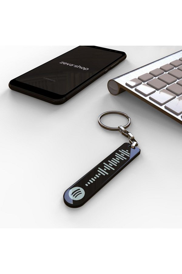 ZevaShop-Custom Spotify Barcode Keychain 1