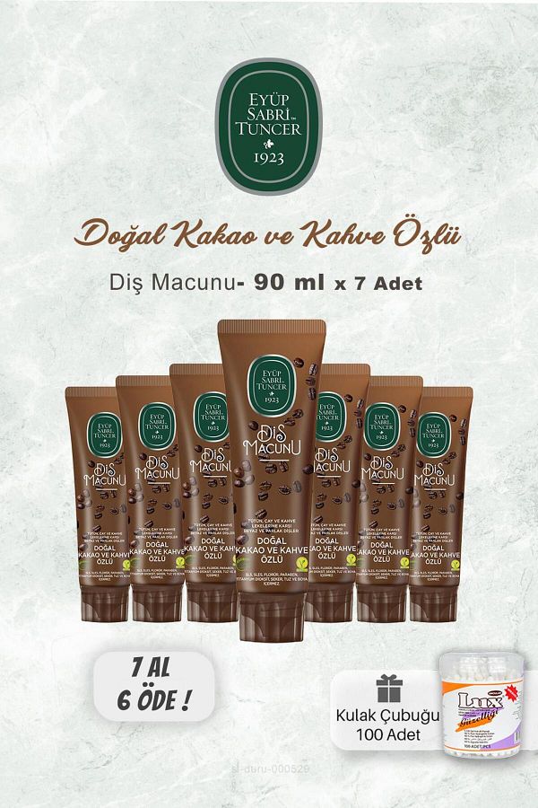 Eyüp Sabri Tuncer-90 ml Cocoa Extract Toothpaste - Buy 7 Pay 6, Ear Stick Inclus 1
