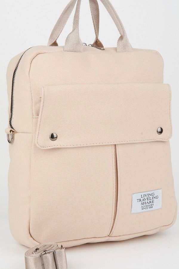 Cream canvas backpack outlet