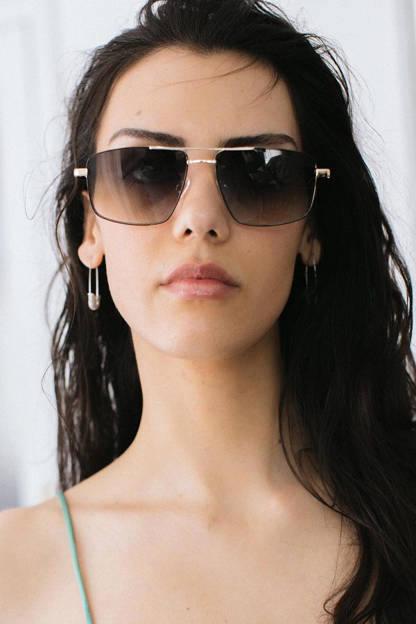 Bilge Karga Cubbal Gold Green Gradient Sunglasses Trendyol