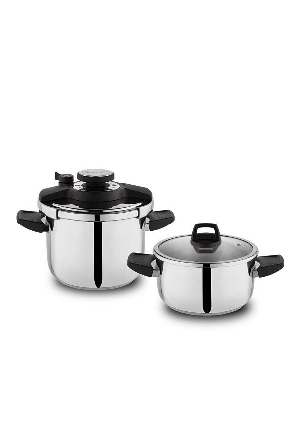 Schafer Compact Double Pressure Cooker Set 6.5 4 Liters 4 Pieces Trendyol