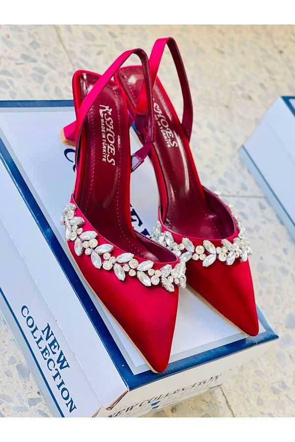 Burgundy stiletto shoes clearance