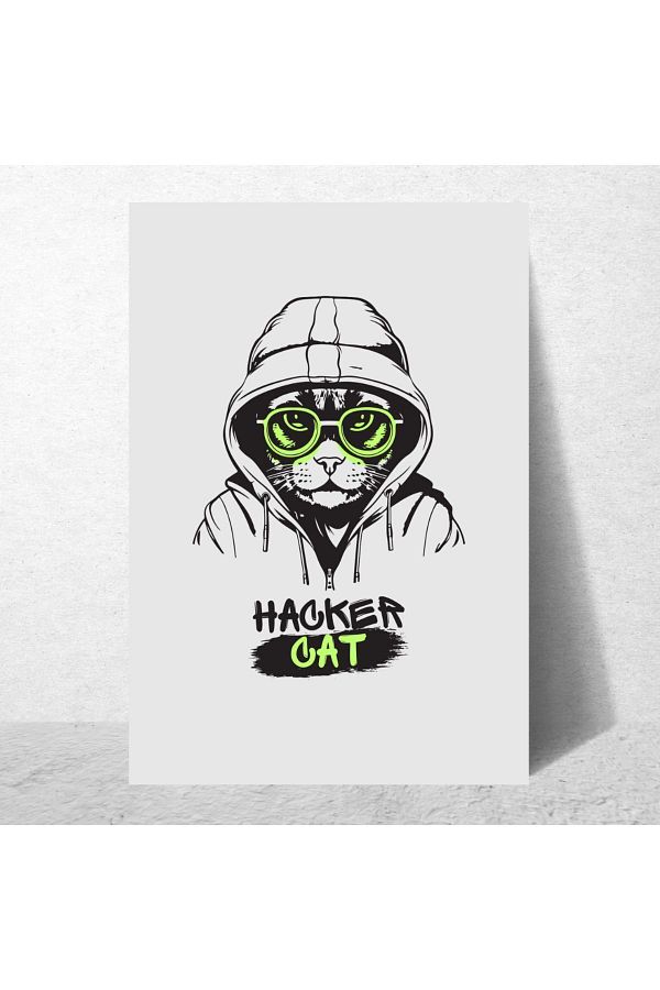 BACKCLAS-2-Pack Hacker Cat Poster Frameless 33 X 48 cm 1