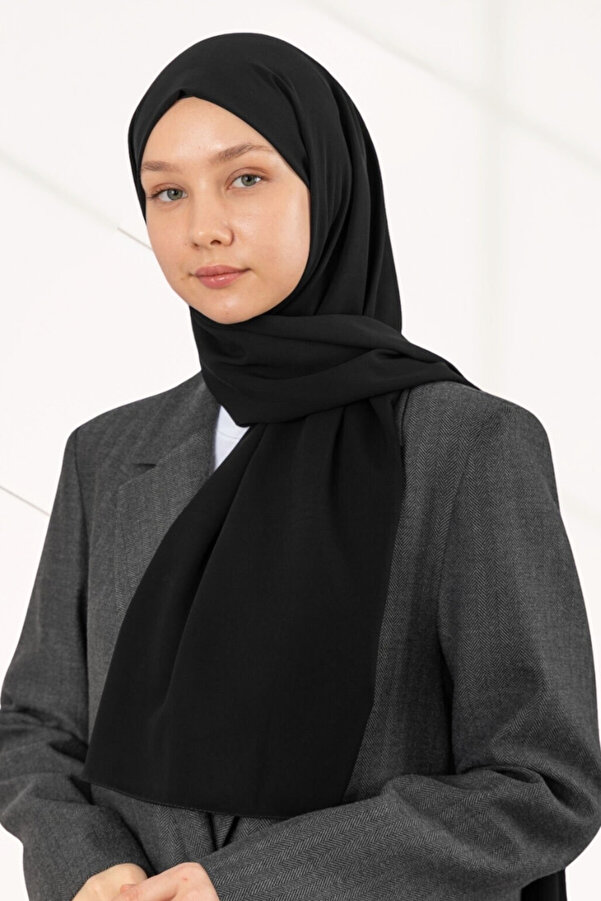 hijabchi Imported Medina Silk Black- Trendyol