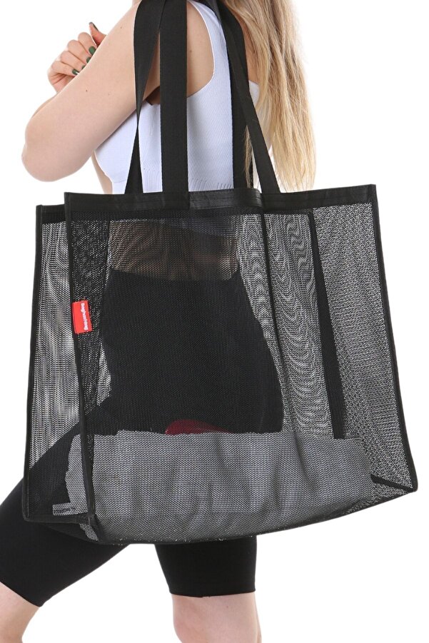 Baghashtag Mega Boy Kum Tutmayan Delikli File Deniz Plaj Çantası ve Alışveriş Çantası