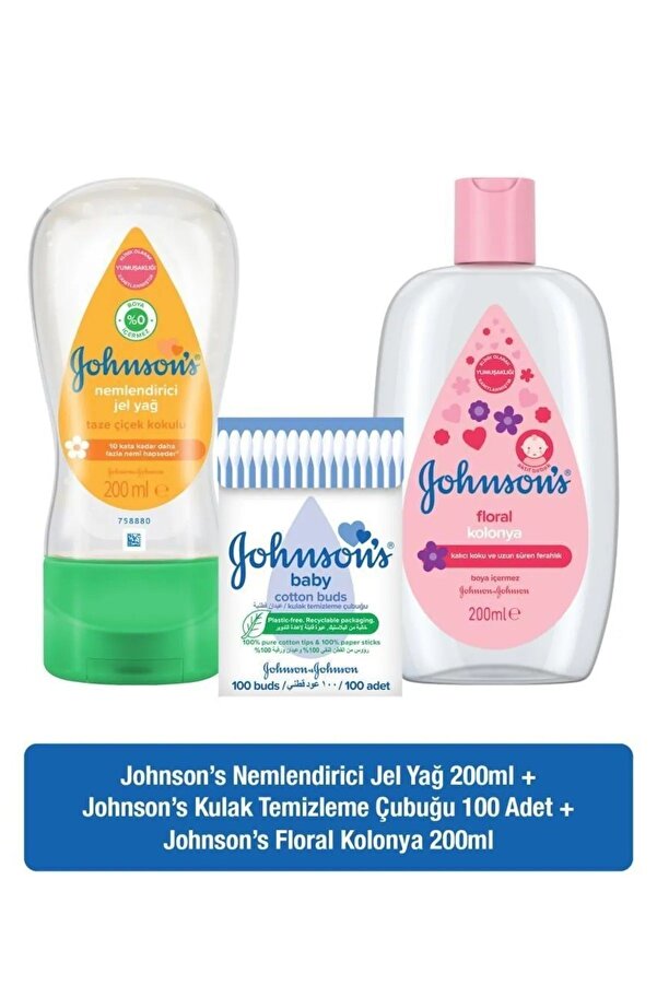 Johnson's Baby Johnson's Baby 3'lü Set( Bebek Jel yağ+ kulak çubuğu + floral kolonya )