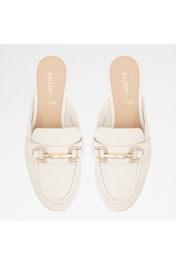 Aldo white mule sale