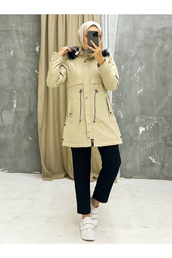 Cream waterproof coat online