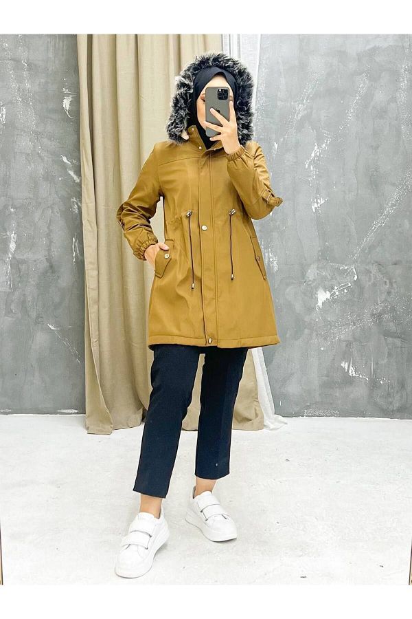 Coat with fur on inside outlet