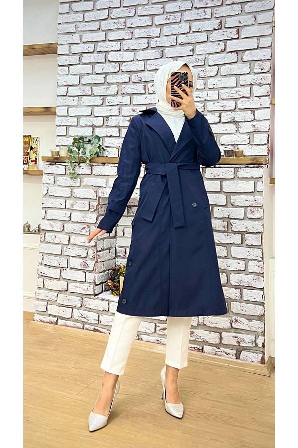 Trench coat epaulettes top