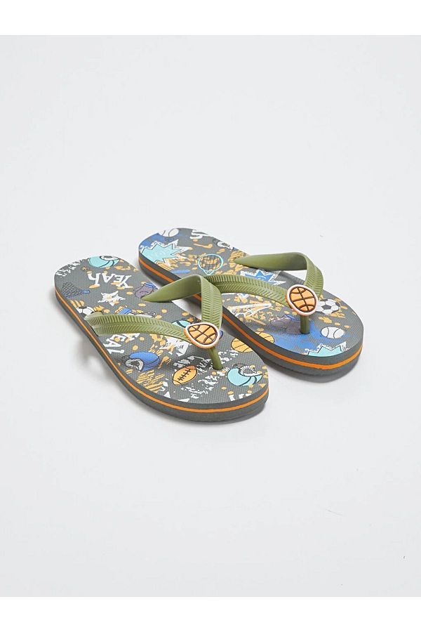 LC Waikiki-Papuci de plajă pentru băieți - LCW STEPS Printed, Flip Flops 1