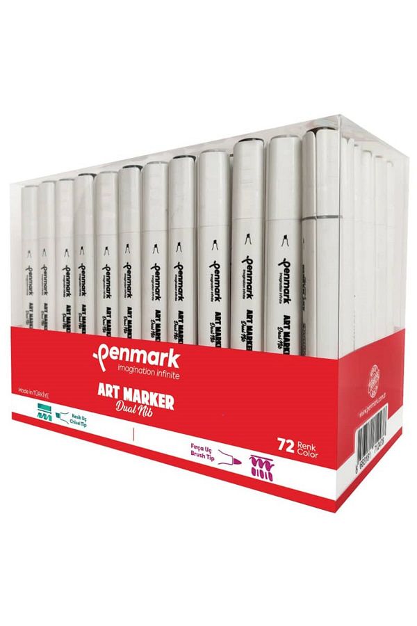 penmark-72 Color Dual Nib Art Marker - Brush and Cut Tip Set (Local Production) 1