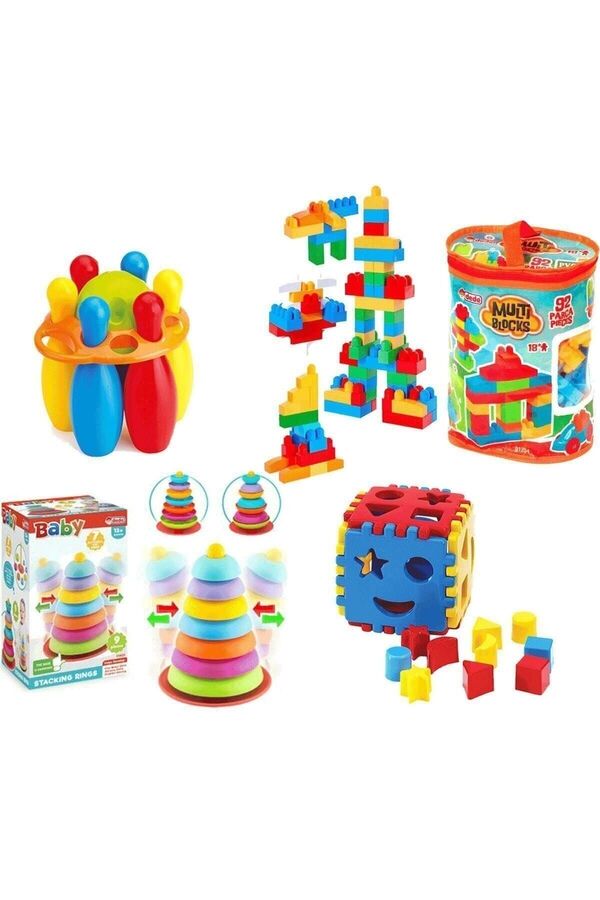 SAZE Deniz Bultak Boeling Sallanan Halkalar 92 Parça Blok Eğitici Zeka Geliştirici Set