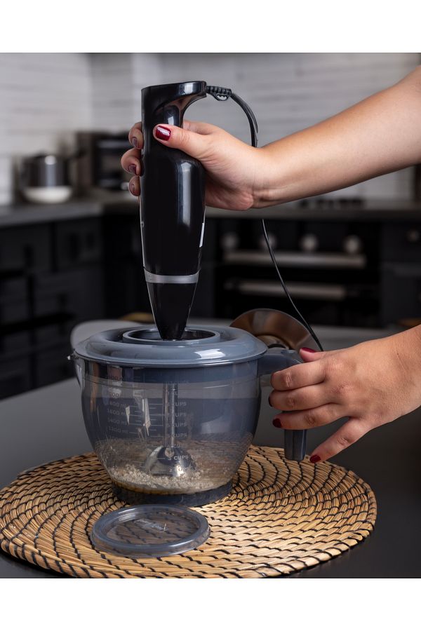 Ecolux-Mixer Bowl with Lid 2400 Ml Mixing Bowl with Handle Whisking Bowl - Anthracite 1