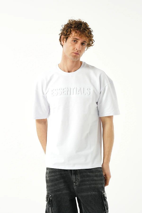 Essent als Unisex Essentials 7777 Oversize Single Jersey Fabric T shirt Embossed Trendyol