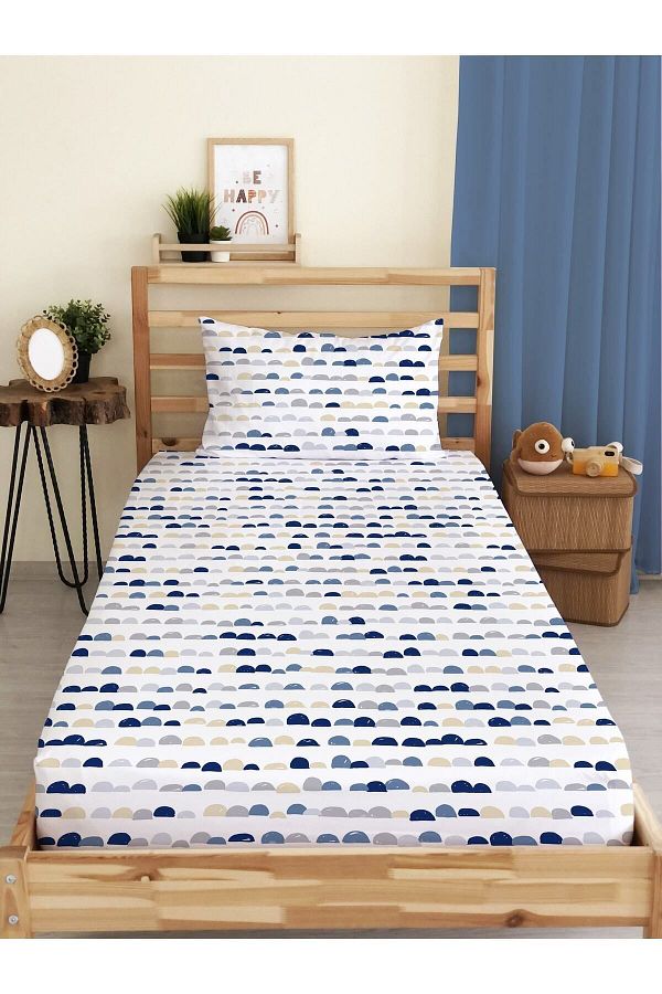Evmila-Modern Pattern Printed Single Elastic Sheet Set Colorful 1