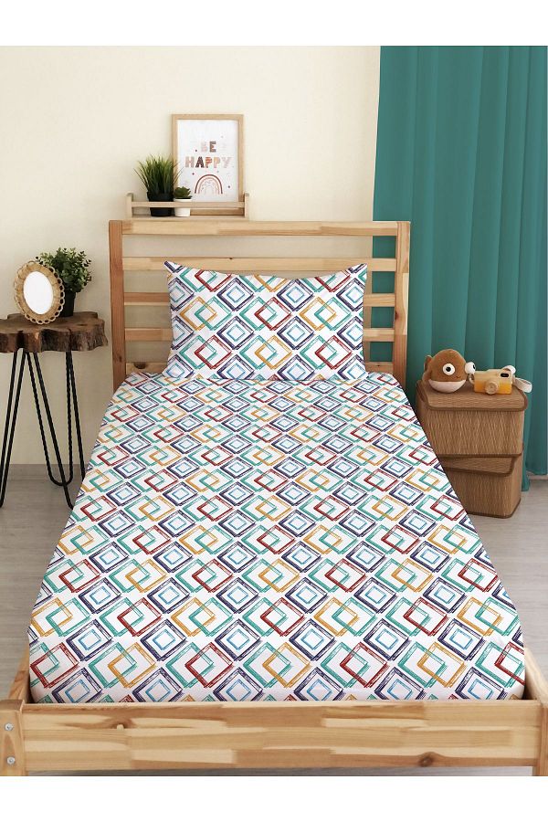 Evmila-Colorful Patterned Printed Single Elastic Sheet Set 1