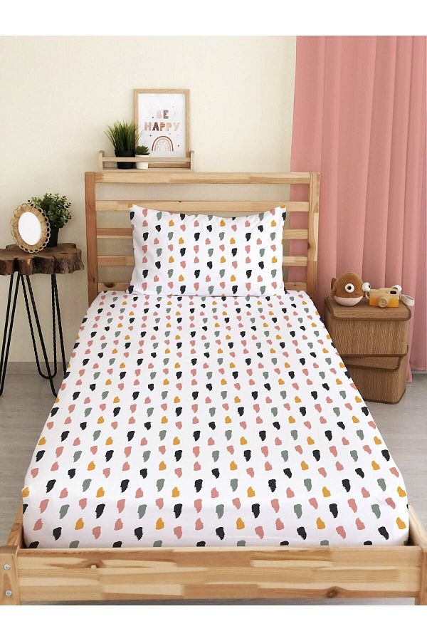 Evmila-Modern Pattern Printed Single Elastic Sheet Set Colorful 1