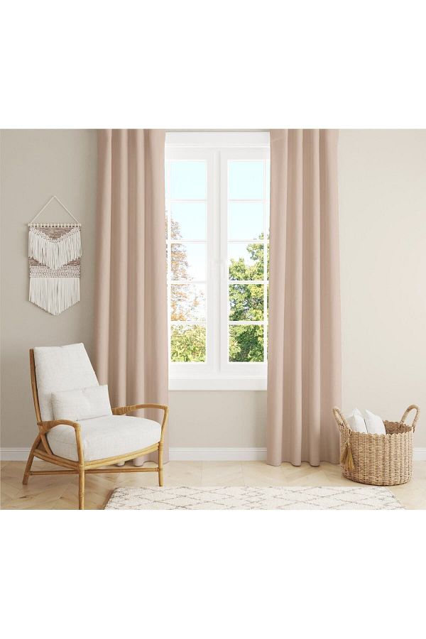 Evmila-Velvet Texture Printed Salmon Color Background Curtain 1
