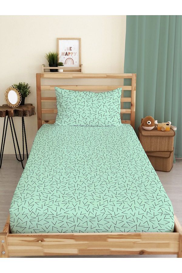 Evmila-Modern Patterned Printed Single Elastic Sheet Set 1