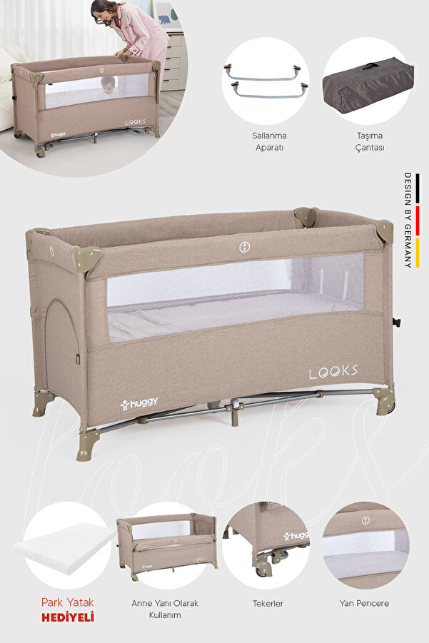 Huggy Looks 5 In 1 Anne Yani Park Yatak Oyun Parkı+yatak 60x120