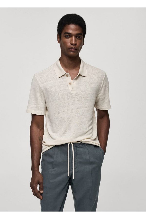 MANGO Man-Polokošile ze 100% lnu slim fit 1