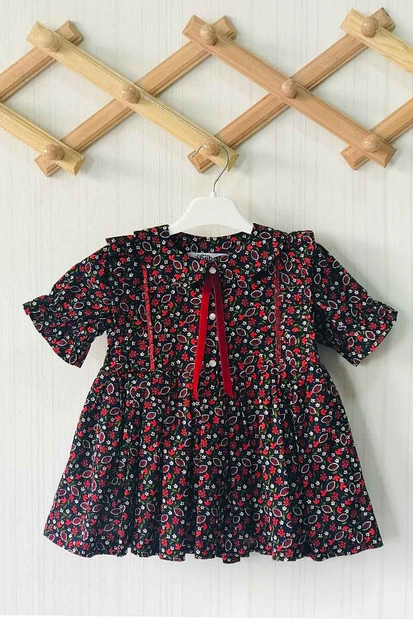 Bertuğ Bebek-Rochie din bumbac pentru bebelusi cu guler pentru bebelusi cu imprimeu floral de toamna 1